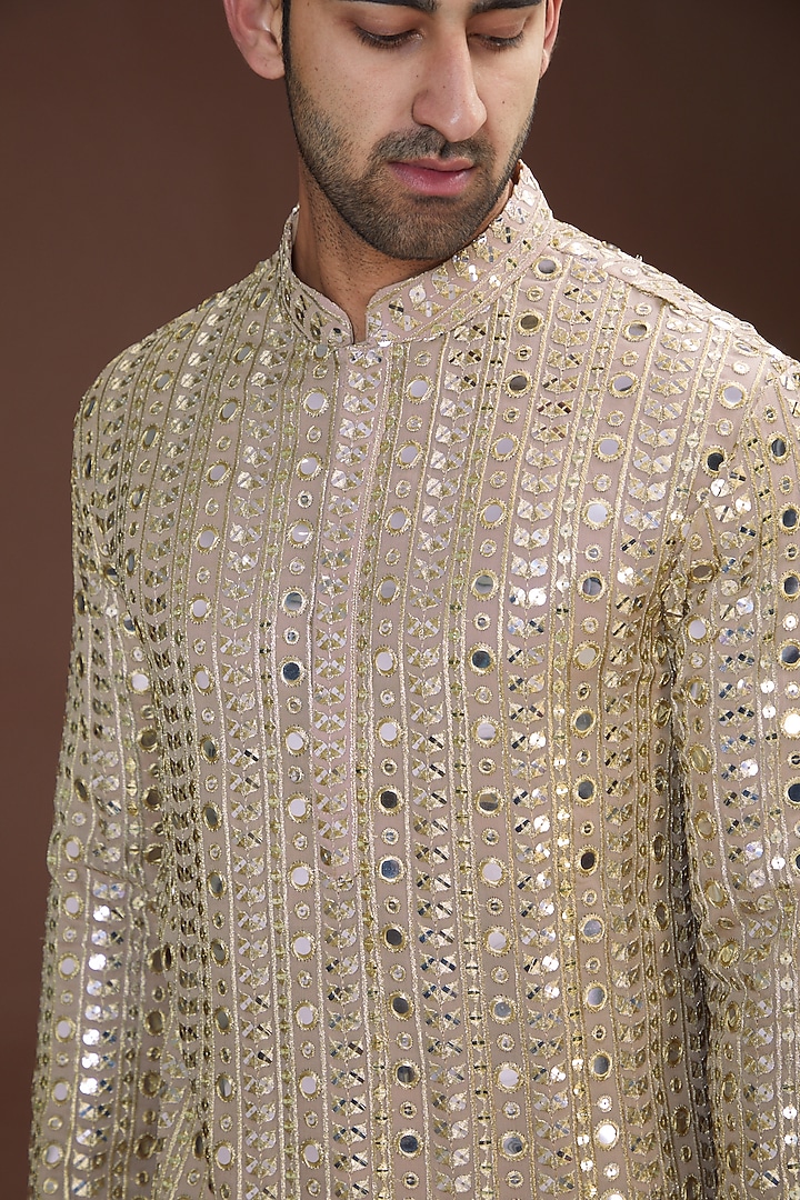 Copper Georgette Embroidered Kurta by Kasbah Clothing at Pernia's Pop Up Shop