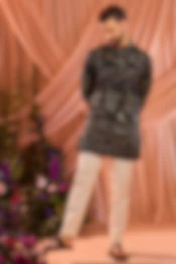 Blue Georgette Zari Work Kurta by Kasbah Clothing at Pernia's Pop Up Shop