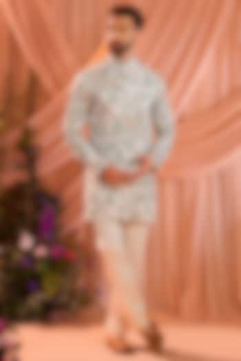 Ivory Silk Short Kurta by Kasbah Clothing at Pernia's Pop Up Shop