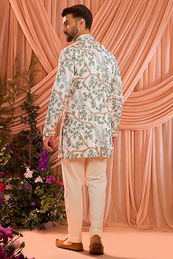 Ivory Silk Short Kurta by Kasbah Clothing at Pernia's Pop Up Shop