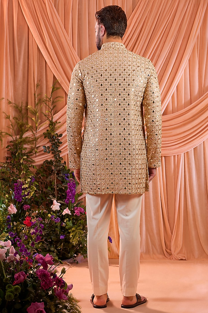 Pink Georgette Mirror Work Short Kurta by Kasbah Clothing at Pernia's Pop Up Shop