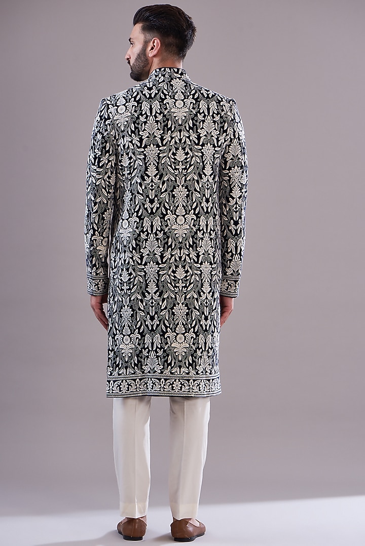 Beige Georgette Thread Embroidered Kurta by Kasbah Clothing at Pernia's Pop Up Shop