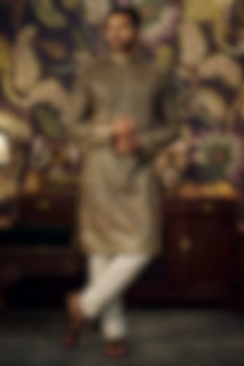 Black Georgette Sequins Embroidered Kurta by Kasbah Clothing at Pernia's Pop Up Shop