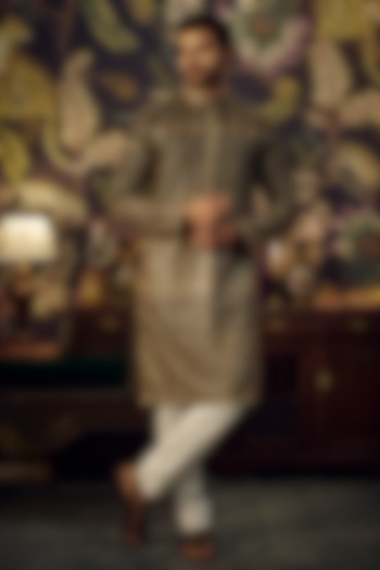 Black Georgette Sequins Embroidered Kurta by Kasbah Clothing at Pernia's Pop Up Shop