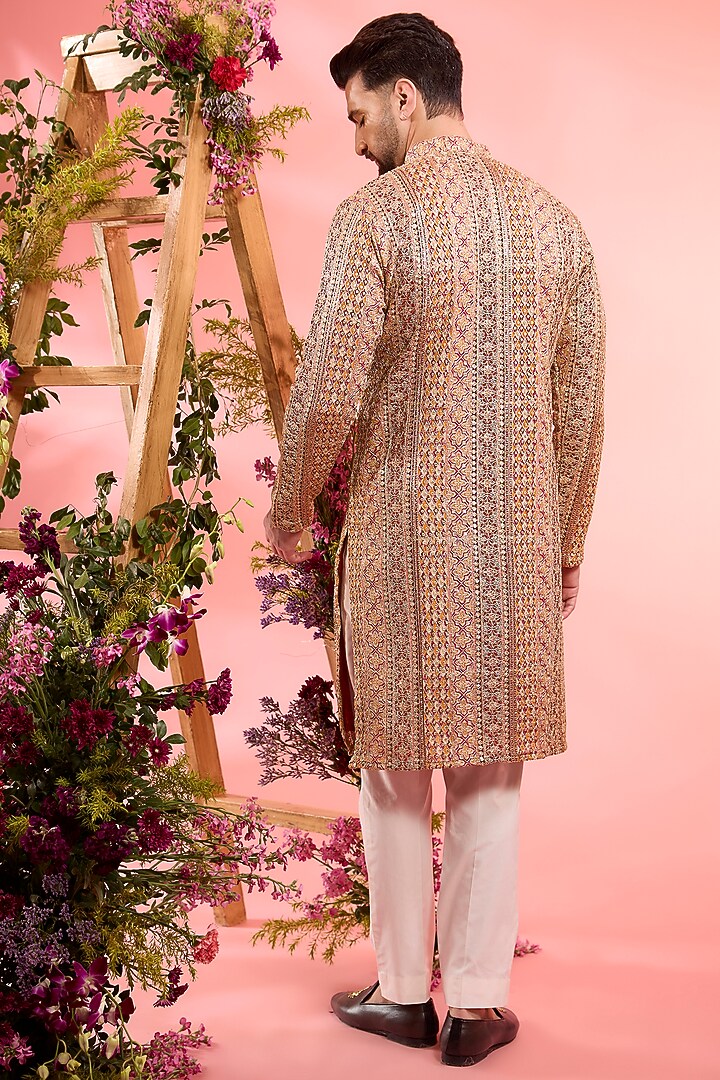 Multi-Colored Georgette Zari Work Kurta by Kasbah Clothing at Pernia's Pop Up Shop
