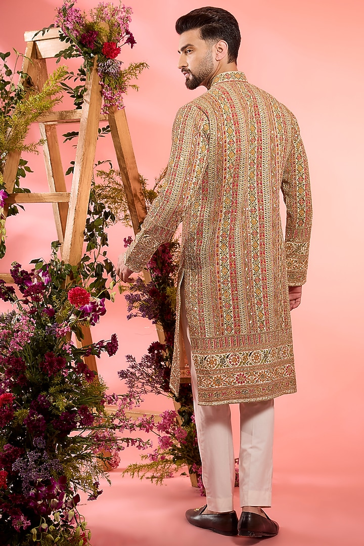 Multi-Colored Georgette Zari Work Kurta by Kasbah Clothing at Pernia's Pop Up Shop