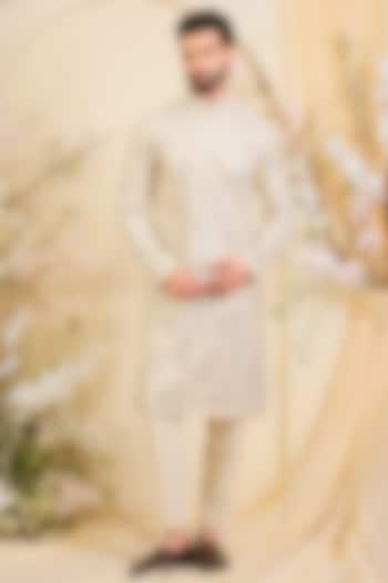 Golden Tissue Mirror Work Kurta by Kasbah Clothing at Pernia's Pop Up Shop