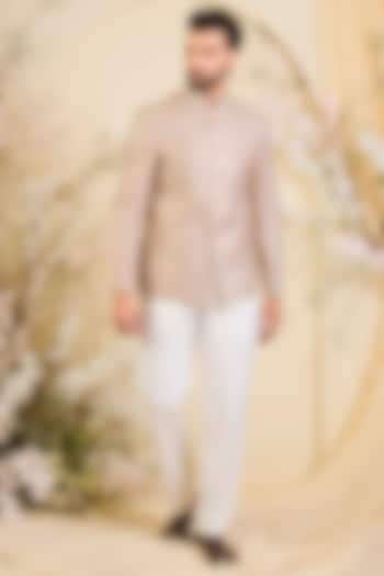 Multi-Colored Silk Threadwork Wedding Bandhgala by Kasbah Clothing at Pernia's Pop Up Shop