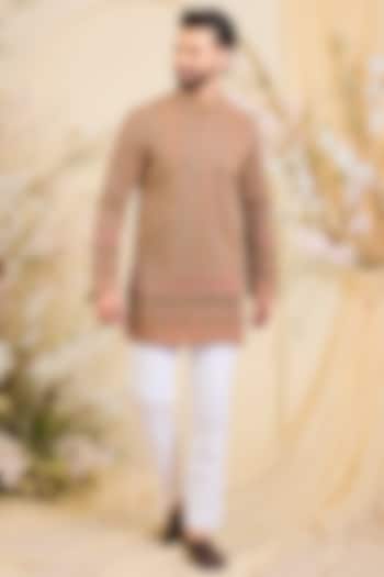 Multi-Colored Georgette Zari Embroidered Short Kurta by Kasbah Clothing at Pernia's Pop Up Shop