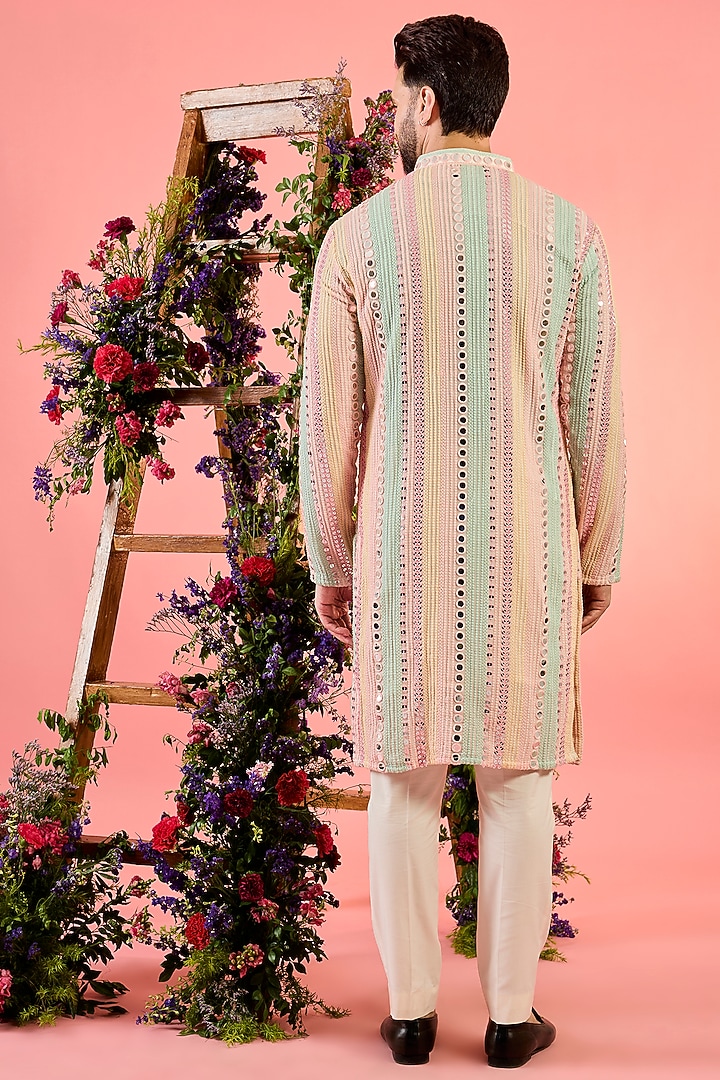 Multi-Colored Georgette Sequins Work Kurta by Kasbah Clothing at Pernia's Pop Up Shop