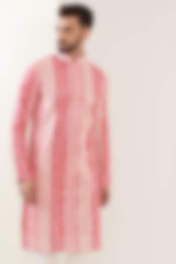 Light Pink Georgette Embroidered Kurta by Kasbah Clothing at Pernia's Pop Up Shop