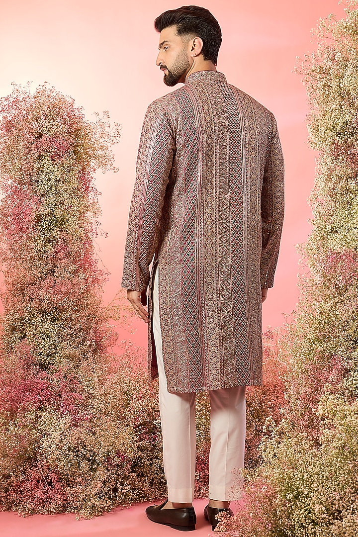 Multi-Colored Georgette Zari Work Kurta by Kasbah Clothing at Pernia's Pop Up Shop
