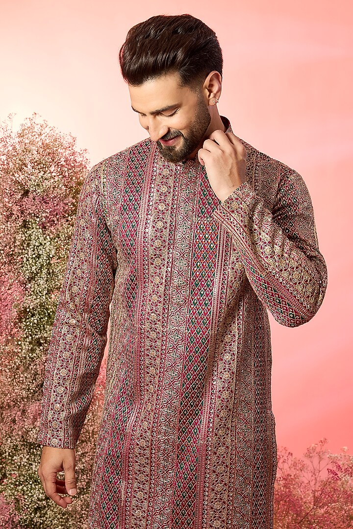Multi-Colored Georgette Zari Work Kurta by Kasbah Clothing at Pernia's Pop Up Shop
