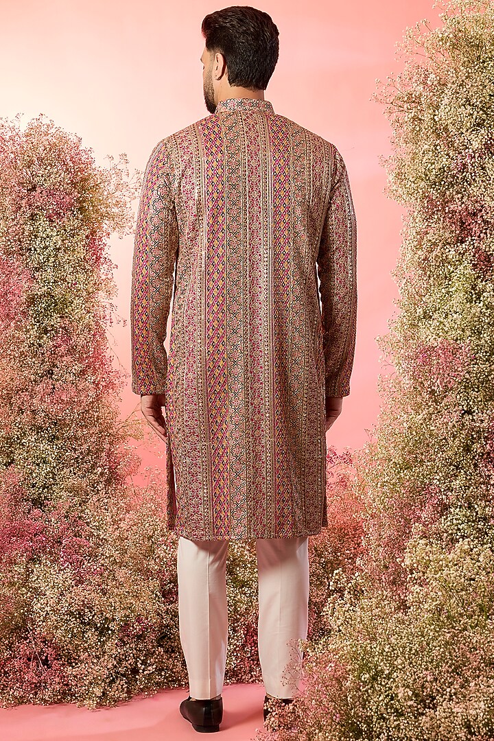 Multi-Colored Georgette Zari Work Kurta by Kasbah Clothing at Pernia's Pop Up Shop