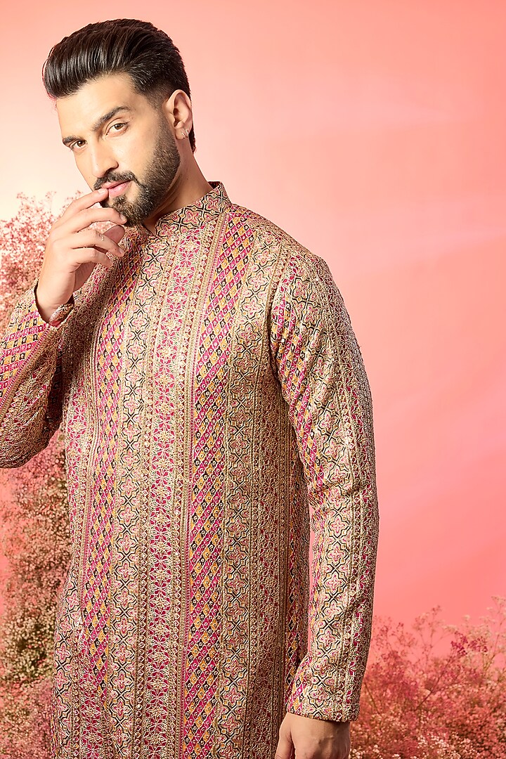 Multi-Colored Georgette Zari Work Kurta by Kasbah Clothing at Pernia's Pop Up Shop