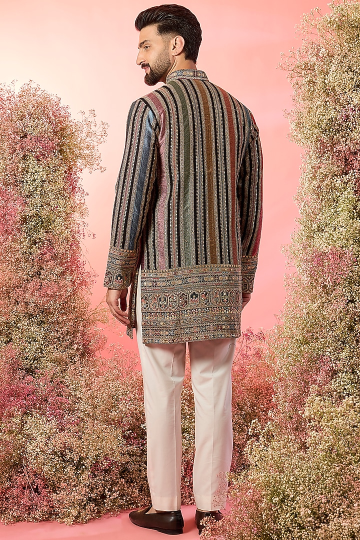 Multi-Colored Georgette Chikankari Work Short Kurta by Kasbah Clothing at Pernia's Pop Up Shop