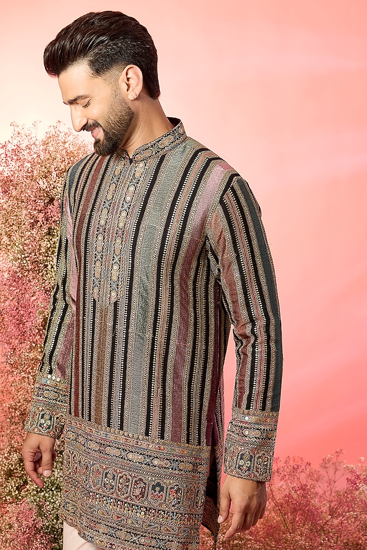 Multi-Colored Georgette Chikankari Work Short Kurta by Kasbah Clothing at Pernia's Pop Up Shop