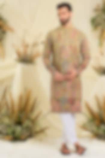 Multi-Colored Crepe Silk Printed Kurta by Kasbah Clothing at Pernia's Pop Up Shop