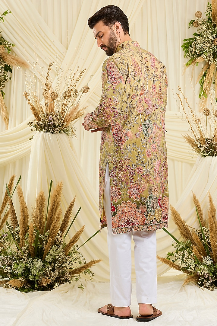 Multi-Colored Crepe Silk Printed Kurta by Kasbah Clothing at Pernia's Pop Up Shop