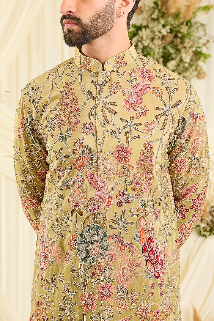 Multi-Colored Crepe Silk Printed Kurta by Kasbah Clothing at Pernia's Pop Up Shop