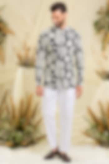Red Silk Floral Embroidered Wedding Bandhgala by Kasbah Clothing at Pernia's Pop Up Shop