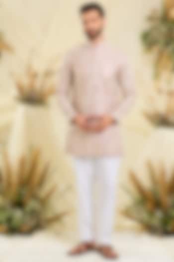 Powder Pink Silk Embellished Short Kurta by Kasbah Clothing at Pernia's Pop Up Shop