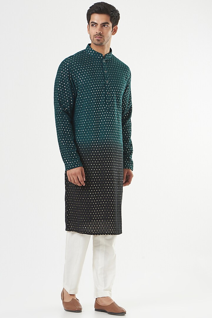 Green Chikankari Shaded Kurta Design by Kasbah Clothing at Pernia's Pop ...