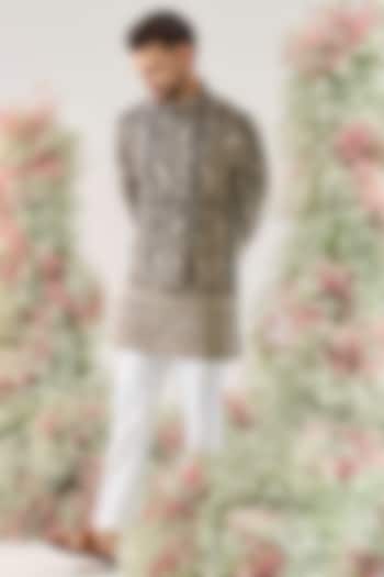 Teal Georgette Chikankari Short Kurta by Kasbah Clothing at Pernia's Pop Up Shop