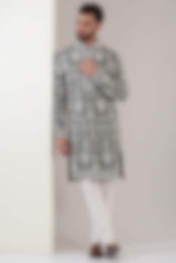 Black Georgette Embroidered Kurta Set by Kasbah Clothing at Pernia's Pop Up Shop