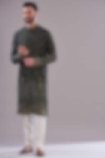 Black Georgette Embroidered Kurta Set by Kasbah Clothing at Pernia's Pop Up Shop