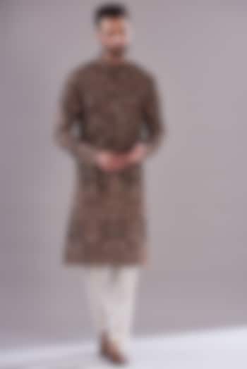 Black Georgette Embroidered Kurta Set by Kasbah Clothing at Pernia's Pop Up Shop