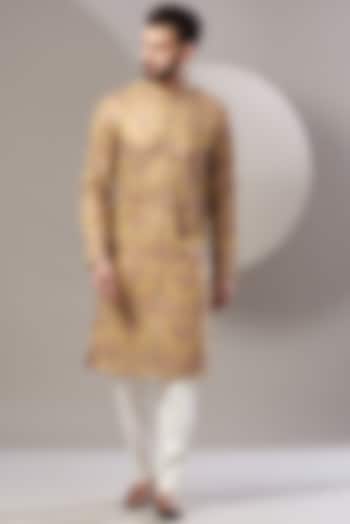 Yellow Georgette Embroidered Kurta Set by Kasbah Clothing