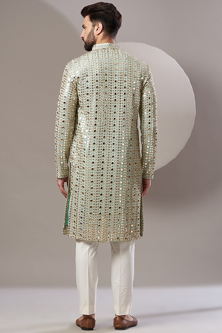 Sky Blue Georgette Embroidered Kurta Set by Kasbah Clothing at Pernia's Pop Up Shop
