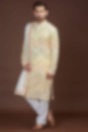 Beige Georgette Embroidered Kurta Set by Kasbah Clothing at Pernia's Pop Up Shop