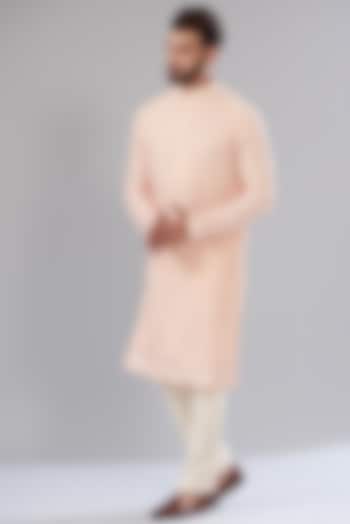 Powder Pink Georgette Chikankari Kurta Set by Kasbah Clothing at Pernia's Pop Up Shop