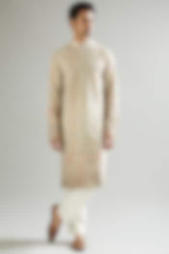 Nude Embroidered Kurta by Kasbah Clothing