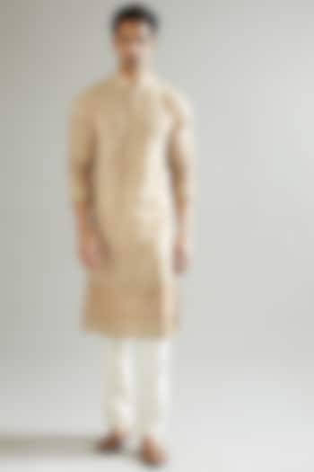 Nude Thread Embroidered Kurta by Kasbah Clothing