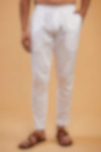 White Egyptian Giza Cotton Pyjama Pants by Kasbah Clothing