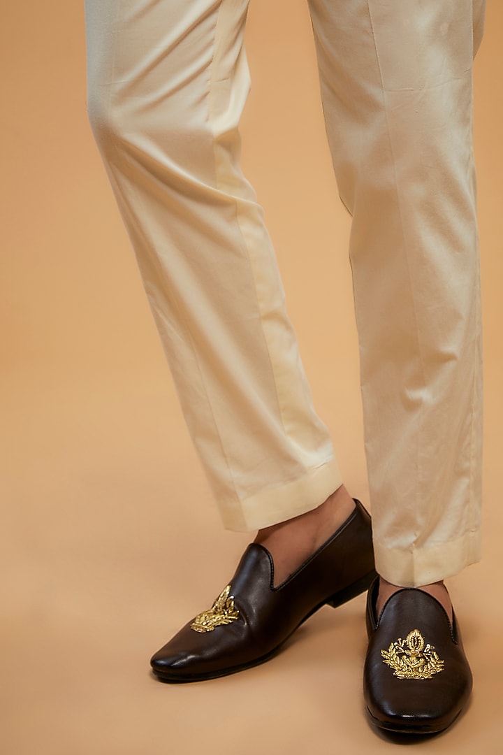 Cream Egyptian Giza Cotton Pyjama Pants by Kasbah Clothing at Pernia's Pop Up Shop
