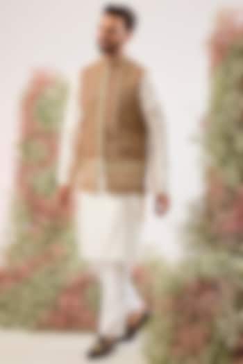 Multi-Colored Georgette Zari & Sequin Work Nehru Jacket by Kasbah Clothing at Pernia's Pop Up Shop