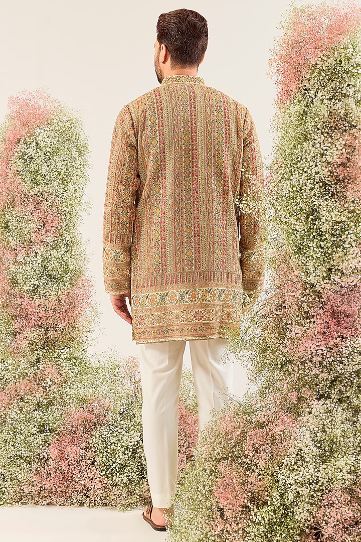 Multi-Colored Georgette Sequin Embroidered Short Kurta by Kasbah Clothing at Pernia's Pop Up Shop