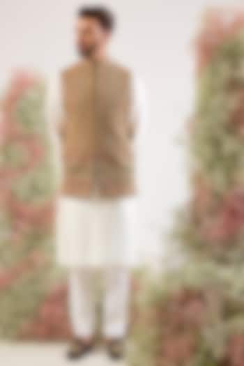 Multi-Colored Silk Zari & Sequin Work Nehru Jacket by Kasbah Clothing at Pernia's Pop Up Shop