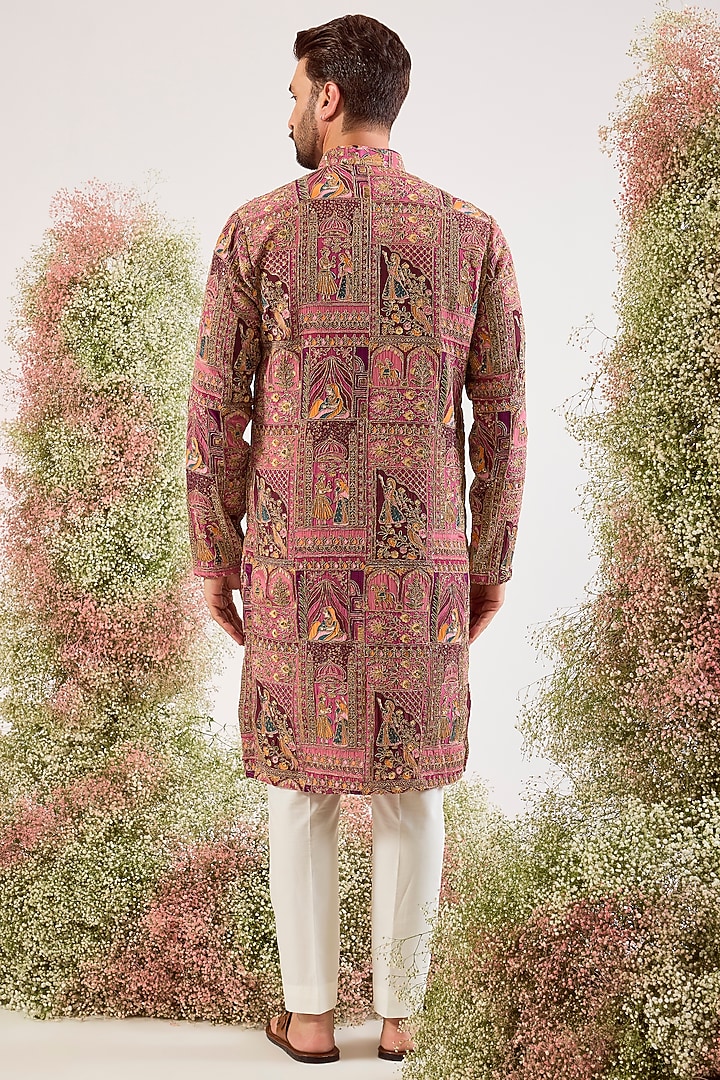 Purple Georgette Embroidered Kurta by Kasbah Clothing at Pernia's Pop Up Shop