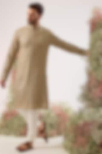 Green Georgette Zari Work Kurta by Kasbah Clothing at Pernia's Pop Up Shop