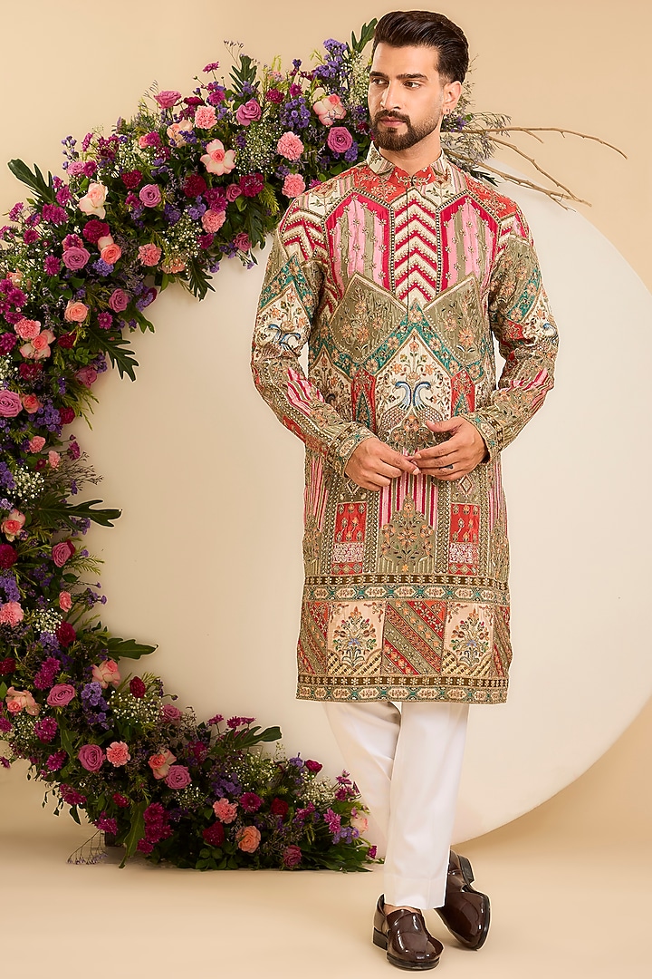 Multi-Colored Crepe Printed Kurta by Kasbah Clothing at Pernia's Pop Up Shop
