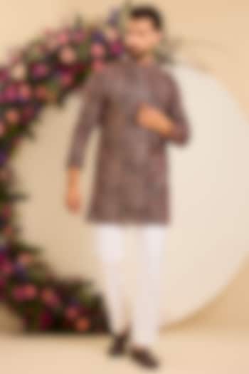 Black Georgette Embroidered Short Kurta by Kasbah Clothing at Pernia's Pop Up Shop