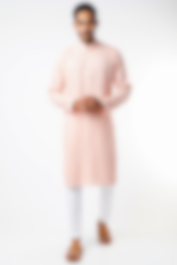 Peach Embroidered Kurta by Kasbah Clothing