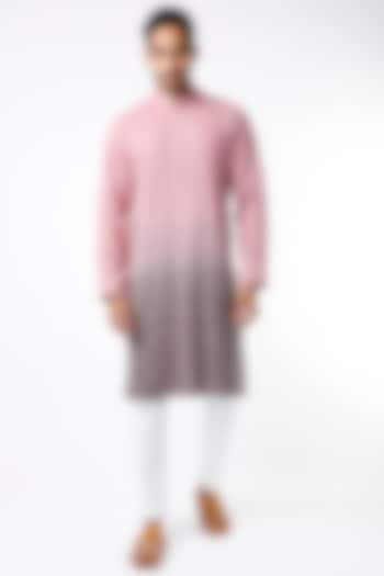 Mud Pink & Dark Grey Ombre Kurta by Kasbah Clothing
