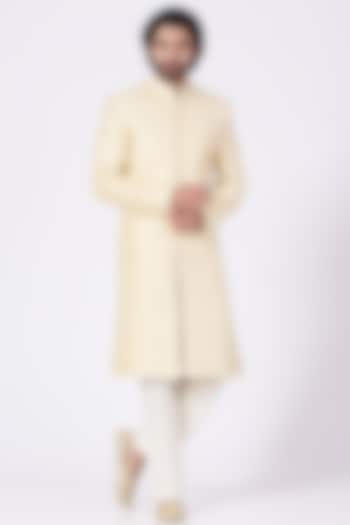 Cream Embroidered Wedding Sherwani by Kasbah Clothing at Pernia's Pop Up Shop