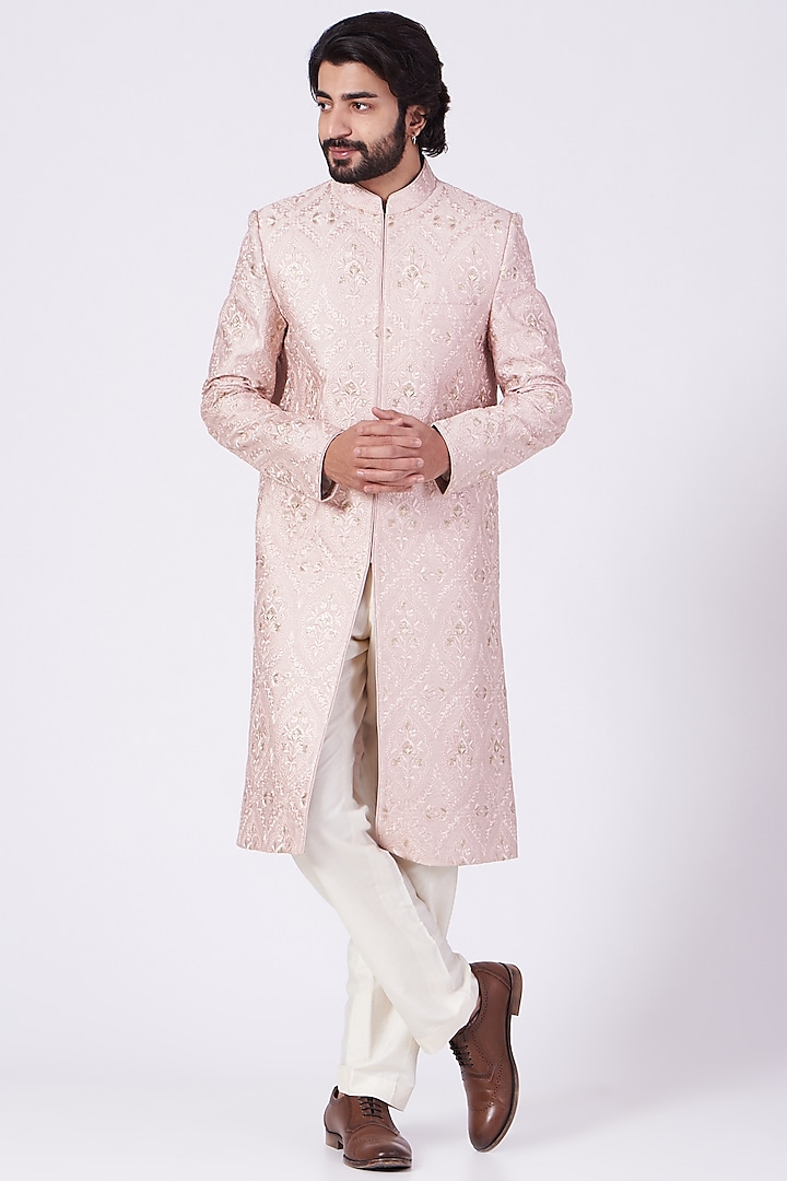 Blush Pink Sherwani by Kasbah Clothing
